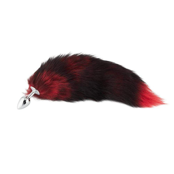 Fox Tail Plug, Black with Red 16