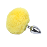 3" Stainless Steel Yellow Bunny Tail Plug