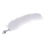 14" Stainless Steel White Faux Tail Plug