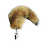 10" Stainless Steel Brown Faux Tail Plug