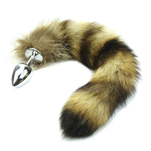 11" Stainless Steel Brown Fox Tail Plug 11" Stainless Steel Brown Fox Tail Plug