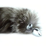 3" Black and White Cat Stainless Steel Tail Plug