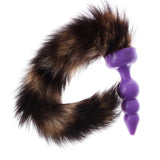 12" Silicone Brown Cat Tail Plug