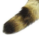 11" Stainless Light Brown Raccoon Tail Plug