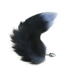 15" Stainless Steel Black Fox Tail Plug