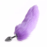 13" Stainless Steel Purple Faux Tail Plug