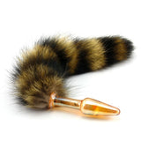 Gold Glass Furry Tail Plug