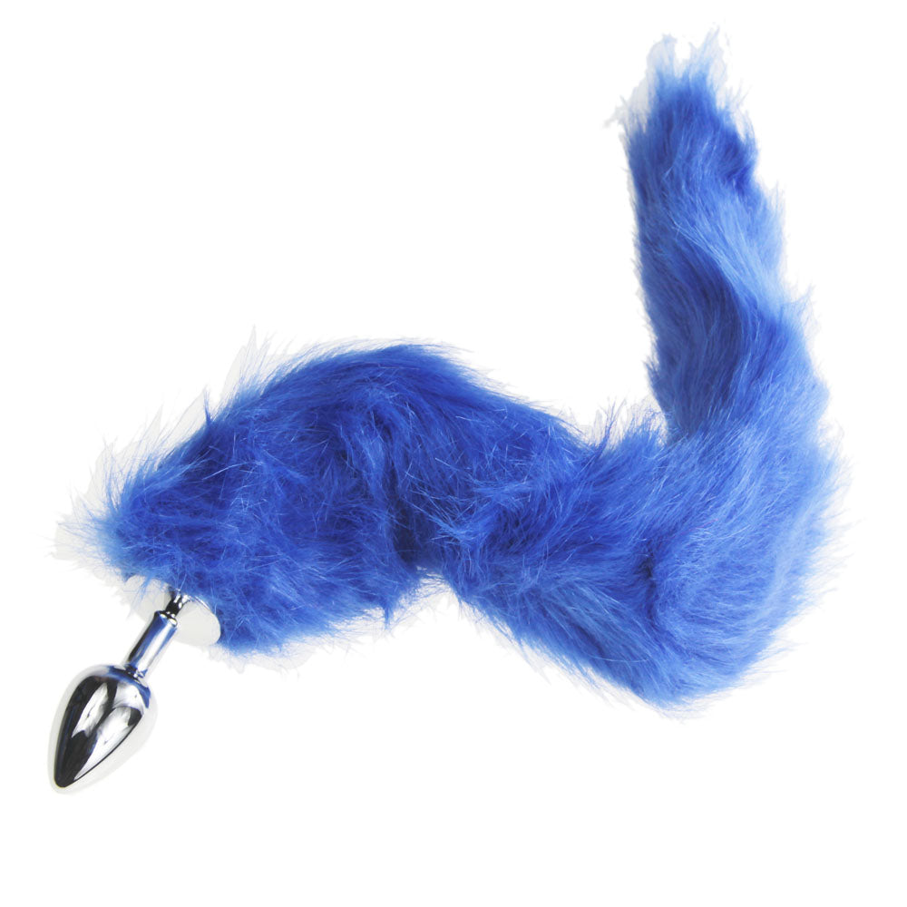 13" Stainless Steel Blue Small Tail Butt Plug 13" Stainless Steel Blue Small Tail Butt Plug