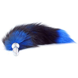 16" Stainless Steel Black Blue Faux Tail Plug