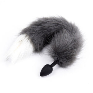 9" Silicone Gray Wolf Tail Plug