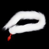 33" Wild White Cat Silicone Tail Plug