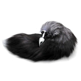 16" Stainless Steel Black & White Faux Tail Plug