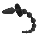 11" Black Silicone Beaded Dog Tail Butt Plug
