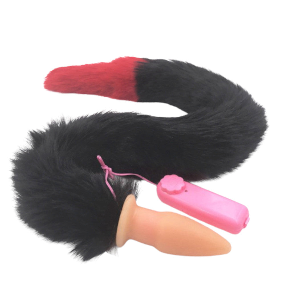 31" Stainless & Silicone Black and Red Tail Plug